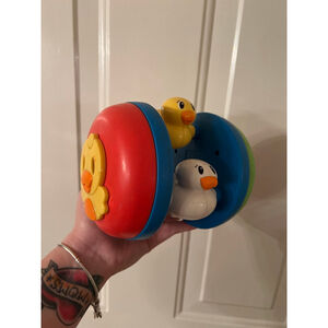 Baby Playskool Learning Toy Duck Roller One Size Red Blue 2006 Hasbro Busy Chase